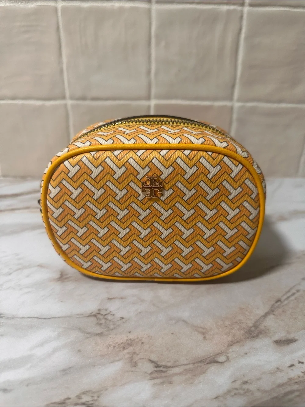 Tory Burch Tile T Cosmetic Case Pouch (also known as the Tile T-Zag pouch)